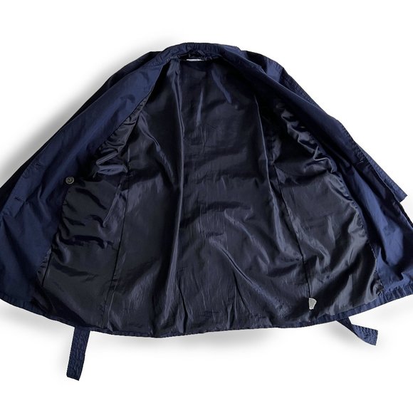 Old Navy, xs belted double breasted trench coat, navy blue - Picture 12 of 14